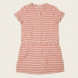 J.Crew Striped Soft-Gauze Cotton Coral Pink Shift Dress